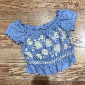 American Eagle embroidered top; size Small
